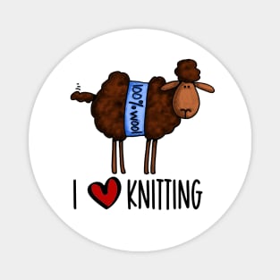 I Love Knitting (Dark Sheep) Magnet